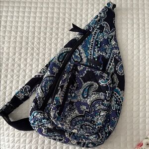 Stylish Blue Paisley Sling Bag